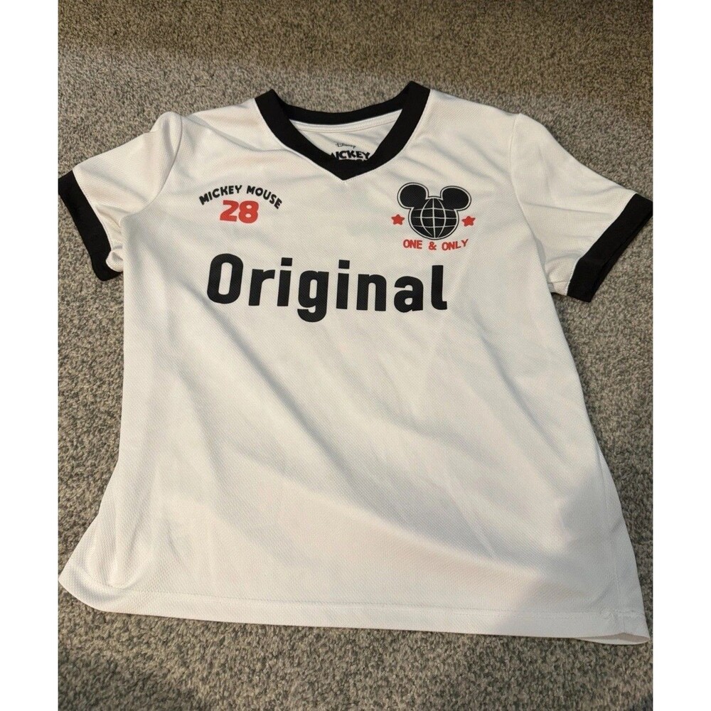 Disney Mickey Mouse Graphic T Shirt Womens XS White Athletic Jersey Top